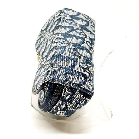 Christian Dior Cosmetic Pouch Navy Blue Canvas 450-061225 - Picture 3 of 14